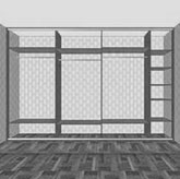 Встроенный шкаф-купе от стенки до стенки внутри